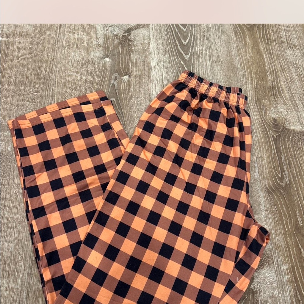 Orange and Black Checkered Pants